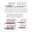 Ensemble complet de crochets pour panneaux perforés, 114 pièces, 7