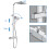 AICA Bathroom Mixer Shower Thermostatic Dual Head Square Rainfall Head Handset Chrome 3