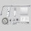 AICA Bathroom Mixer Shower Thermostatic Dual Head Square Rainfall Head Handset Chrome 9