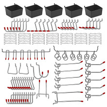 114pcs Pegboard Hook and Bin Set Metal Organizers for Craft