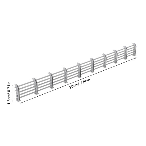 Mini Road Barrier For Railway – 1/87 Scale Grey Fence Model 1