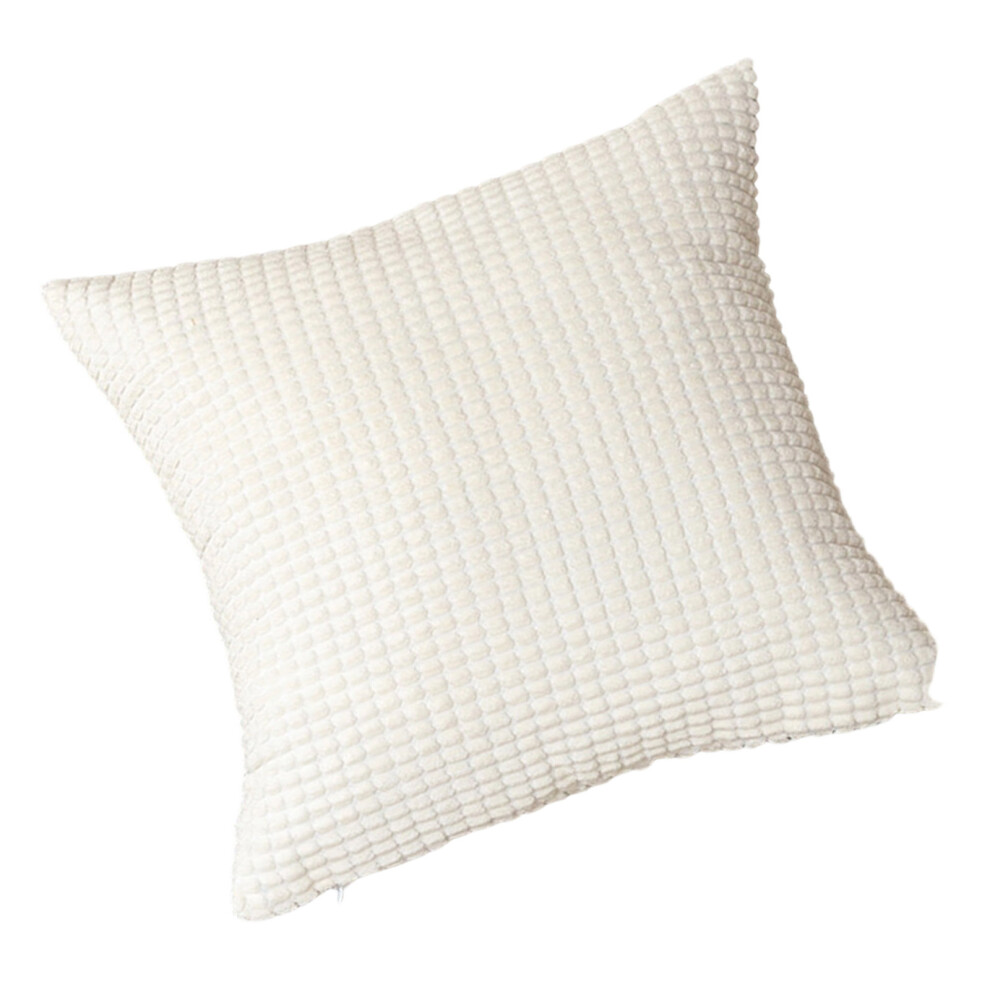 Corduroy Corn Grains Pillow Cover, Soft To Touch-Bee White