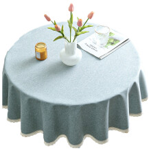 Cotton Linen Blend Look Table Cover, Vintage Style Round Tablecloth for Kitchen Dining Small Table, Solid Color 100% Polyester Fabric, Durable for Var