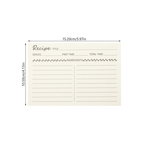 10 Unidades Hojas De Recetas Prácticas Para Hogar Tarjetas 1