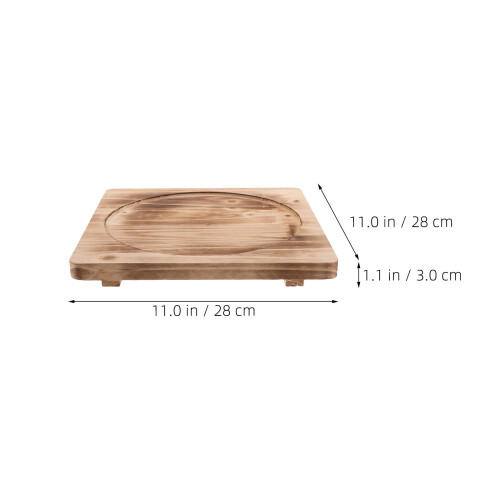 Wood Trivet 11X11" Resistente Para Quentes E Decoração 1