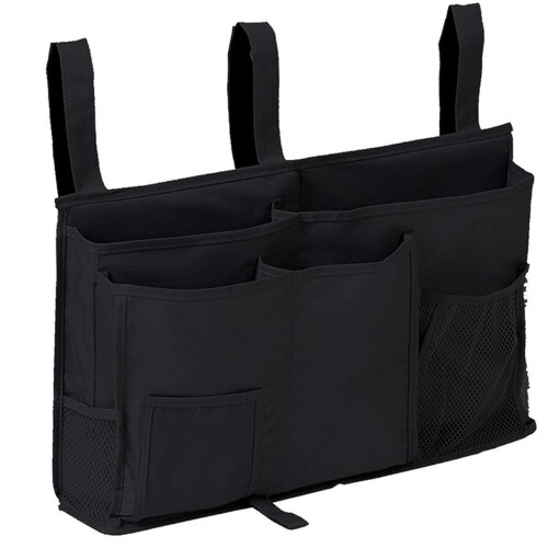 Bedside Caddy Oxford Cloth MultiPocket Organizer Hanging Bed Storage With Three Straps Dorm Bunk Bed Accessories