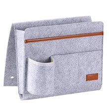 Bedside Storage Bag Felt Light Grey Dormitory Use Hanging Organizer For Sofa Books And Magazines Home Office