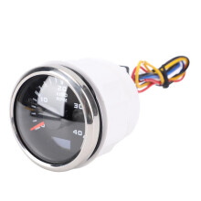 Tacómetro de 52 mm CC 9-32 V 4000 RPM con horómetro y retroiluminación de 7 colores