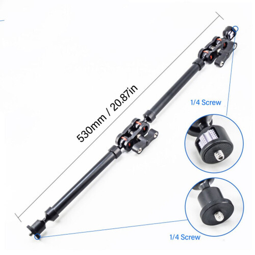 530mm Adjustable Metal Camera Mount Arm Double Sections Articulating Stand 1