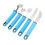 5pcs Blue Adaptive Cutlery Set with Nonslip Handles 1