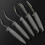 5pcs Grey Adaptive Cutlery Set Non-Slip Handle for Elderly 3