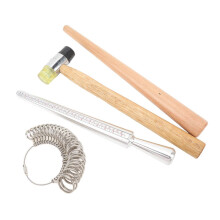 5pcs Ring Mandrel Set with Mallet, Metal & Wood Sizers, 28.4cm