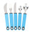 5pcs Blue Adaptive Cutlery Set with Nonslip Handles 2