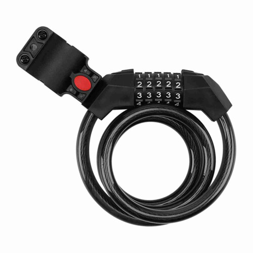 Antivol vélo 5 chiffres, 1,2 m, noir épais 2