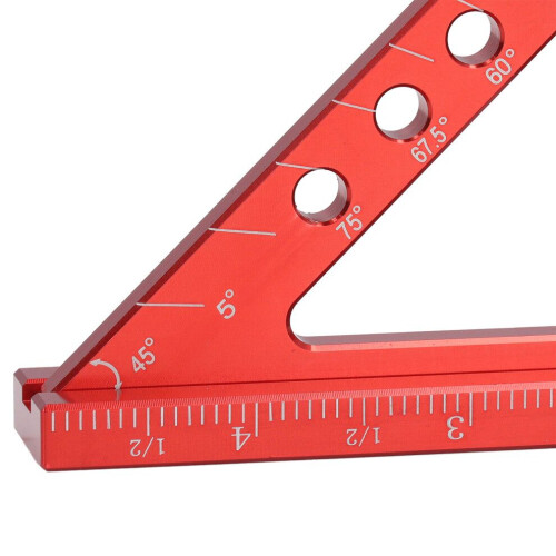 Regla angular de carpintero de aluminio de 5 pulgadas, 22,5–90, herramienta de medición multiángulo 2