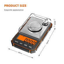 Digitale sieradenweegschaal met hoge precisie (50 g, 0,001 g) Oranje/Blauw 140*85 mm