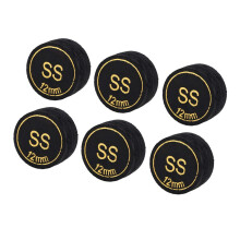 6 Stück 12 mm schwarze PU-Pool-Queuespitzen, leichte Ersatzspitzen für Billardspiele