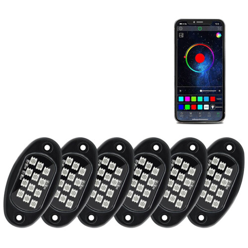 6 luci LED multicolori impermeabili con app e musica per SUV, ATV e UTV 2