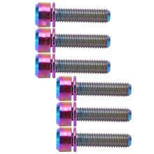 Kit de 6 tornillos de titanio para vástago de bicicleta M5 de 20 mm, tornillos de repuesto de colores