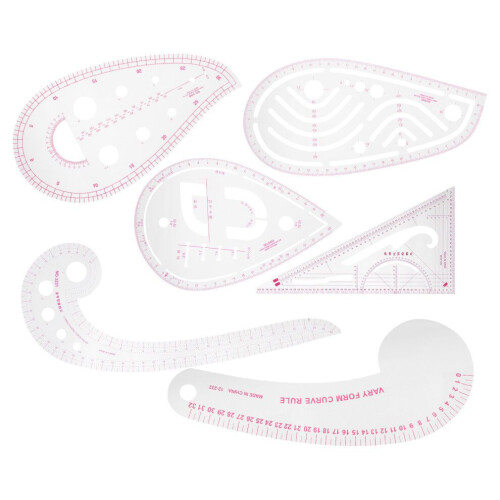 6pcs Sewing Curve Ruler Plastic French Metric 2