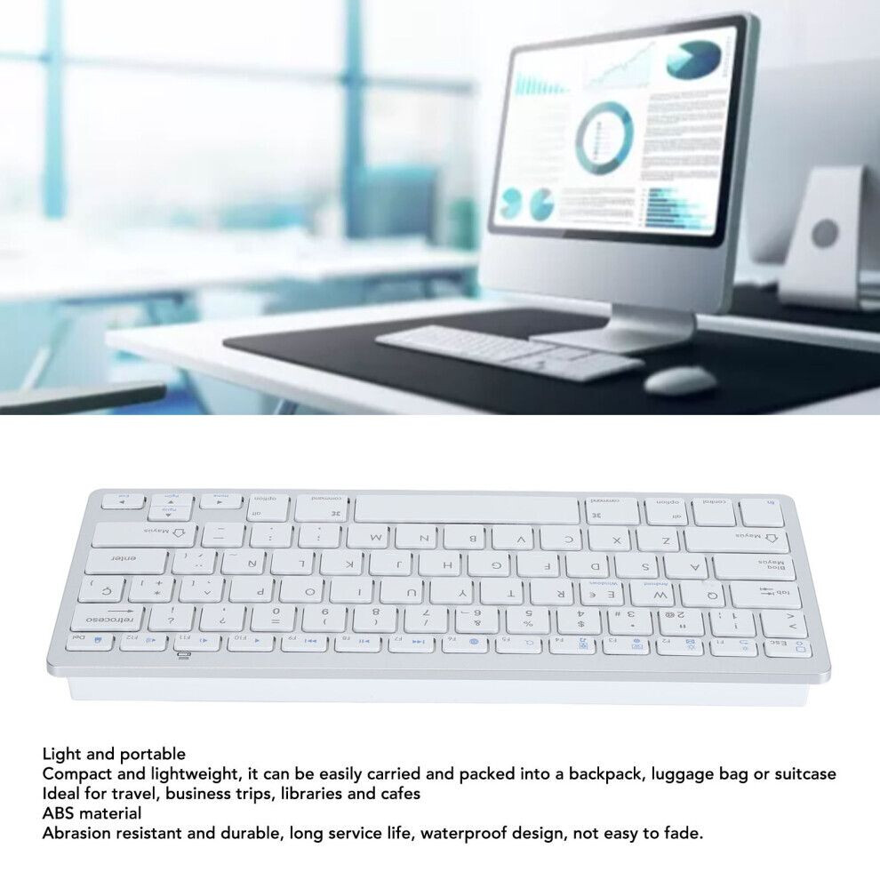 Clavier Silver HT Teclado Inalámbrico Colors Edition - Blanco Espagnol Qwerty Argenté