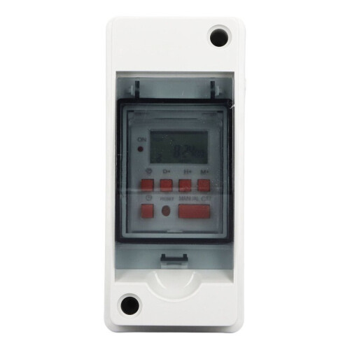 7 dagars programmerbar digital timer med LCD-skärm, 28 scheman, vattentät, AC85-265V