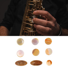 9 stuks gele saxofoontoetsen met metalen behuizing, 1,47 cm accessoires