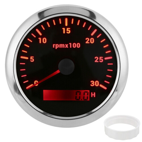 85mm Adjustable Tachometer 0‑3000rpm Multi-Color Backlight for Car Boat Engine 1