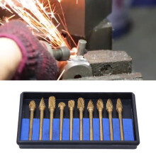 10Pcs Grinding Heads Carbide Tungsten Steel Woodworking Carving Abrasive Rotating Tool
