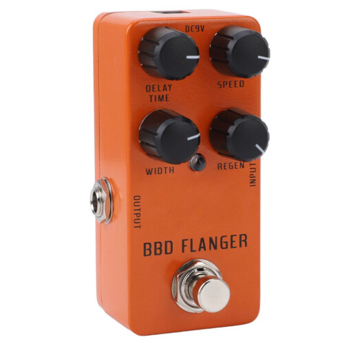 DC9V Mini Flangerpedal för Gitarr och Bas med True Bypass och Tyst Drift