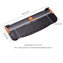 Massicot portable JIELISI A4, coupe-papier, longueur de coupe de 31 cm (12,2 pouces) pour papier kraft.