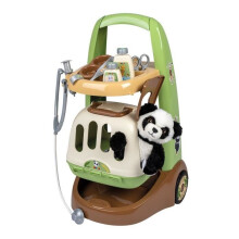 Smoby - Zoo Tierarztwagen - Panda Plüsch - Zahlreiche Zubehörteile enthalten - 2 in 1 Produkt: Transportkäfig - Herstellung