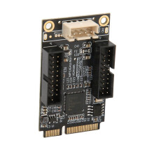 Mini PCIe till USB 3.0 expansionskort på framsidan, dubbelt 19-stifts 5 Gbps, hot-swap