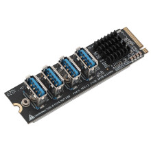 M.2 PCIe till 4x PCIe X1 expansionskort ASM1184E huvudstyrenhet