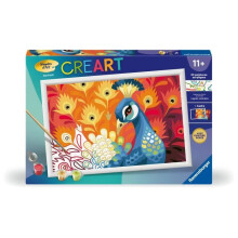 CreArt Kids 31x21cm Pfau, Malen nach Zahlen Set, Ab 9 Jahren, 25907, Ravensburger