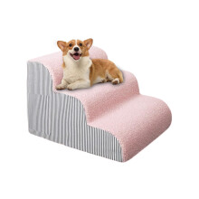 Dog Steps for Bed, Size M Pink, Bed Climbing Stairs For Cats And Dogs, Sofa Chairs SUV, Indoor Outdoor Use