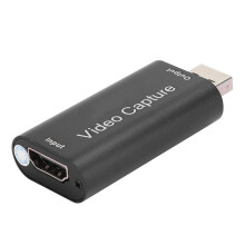 USB 2.0 HDMI-videocapturekaart met 4K-ingang en 1080p-uitgang, zwart, 64x28x16 mm