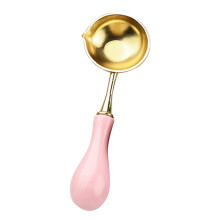 Stainless Steel Spoon Wax Seal Warmer For Wax Seal Stamp Pink Finish Wax Seal Stamp Compatible Envelope Sealer