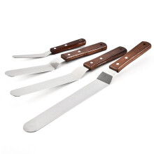 Straight Icing Spatula Set, Ergonomic Wood Handle Stainless Steel Baking Tools for Professional Quality Assured Pastry Decoration