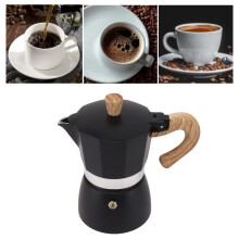 Cafetera moka octogonal de aluminio de 3 tazas, portátil, para acampar y el hogar