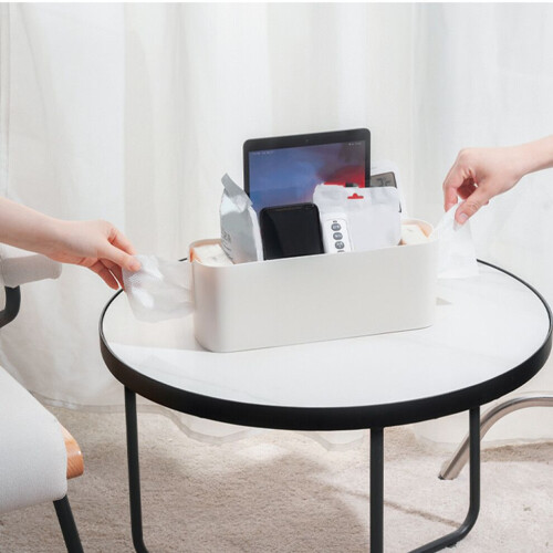 White Bedside Storage Basket Hook - ABS Hanging Shelf for Dorm & Office 2