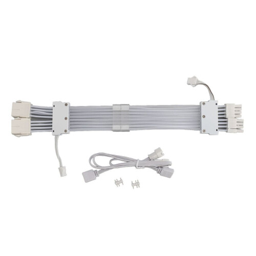White RGB PSU Extension Cables 2x8 Pin ARGB GPU Power Supply Cable Kit 1