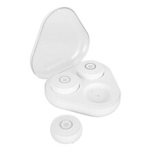 Witte elektrische moxabox met 20 pads, compact en oplaadbaar.