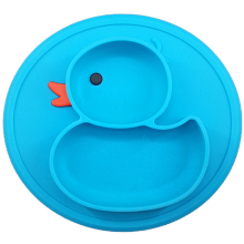 Piatto per neonati in silicone, colori vivaci e allegri, base antiscivolo con ventosa per pasti sicuri, progettato per neonati e bambini in crescita,
