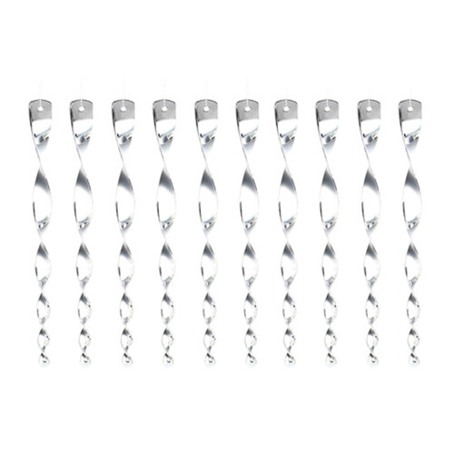 10PCS Reflective Bird Scarer Wind Spirals for Outdoor-silver