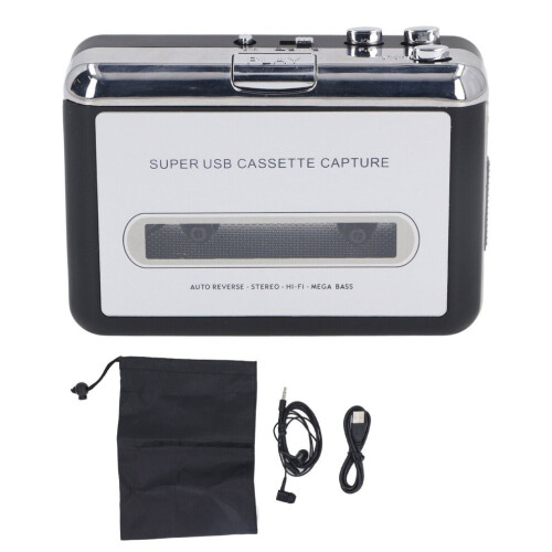 Draagbare cassette-naar-mp3-converter, USB-adapter, koptelefoonaansluiting 1