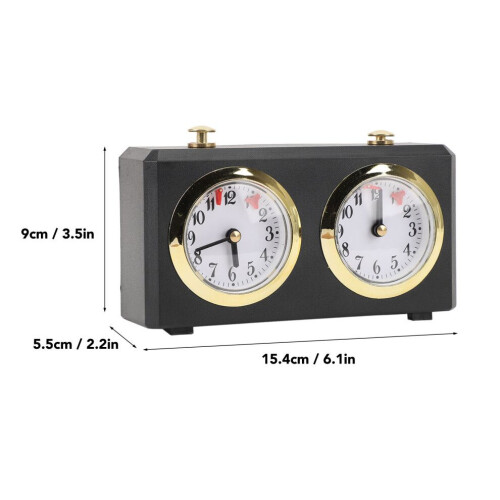 Portable Vintage Mechanical Chess Timer Multi-Functional Wind Up Clock Black 1
