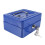 Portable Blue Security Box Iron Safe with 2 Keys and 6 Compartments 3