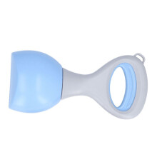 Onbreekbare hondenpoepschep 28 cm blauw met ergonomische handgreep