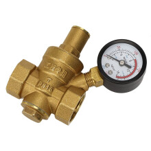 Verstelbare messing DN20 waterdrukreduceerventiel met manometer